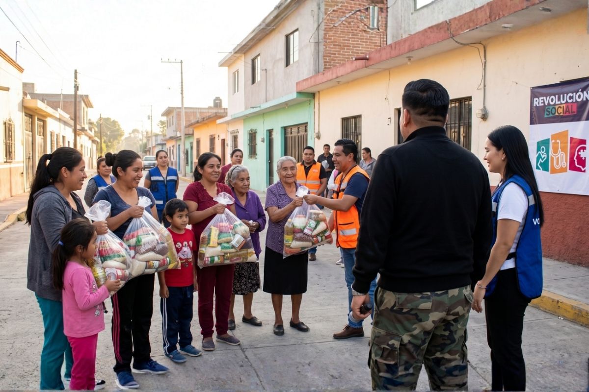Michael Sánchez y Diana López, fundadores de Revolución Social en jornada humanitaria